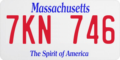 MA license plate 7KN746