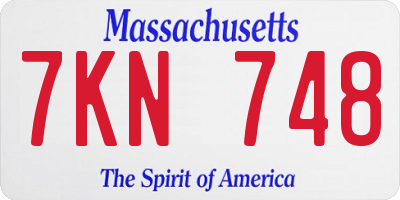 MA license plate 7KN748