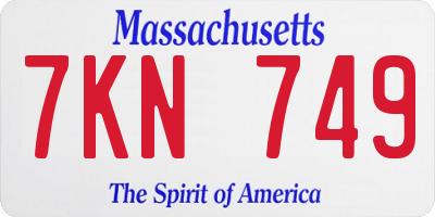 MA license plate 7KN749