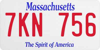 MA license plate 7KN756