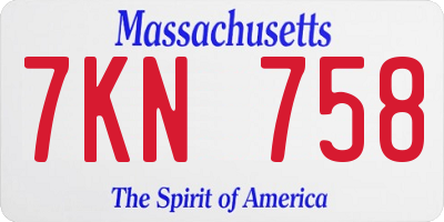 MA license plate 7KN758