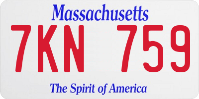 MA license plate 7KN759