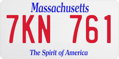 MA license plate 7KN761