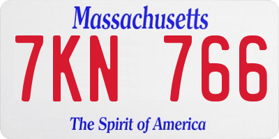 MA license plate 7KN766