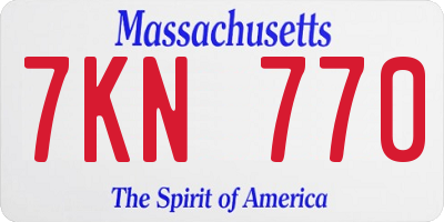 MA license plate 7KN770