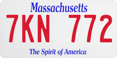 MA license plate 7KN772
