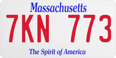 MA license plate 7KN773