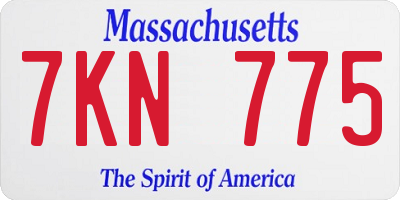 MA license plate 7KN775