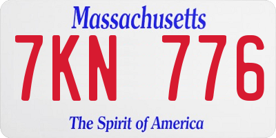 MA license plate 7KN776
