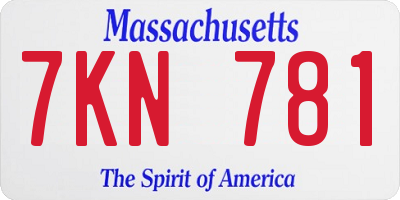 MA license plate 7KN781
