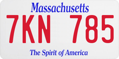 MA license plate 7KN785