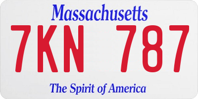 MA license plate 7KN787