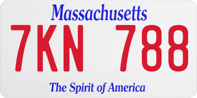 MA license plate 7KN788
