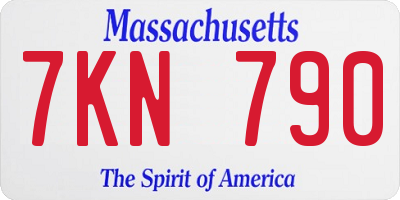 MA license plate 7KN790