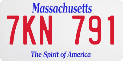 MA license plate 7KN791