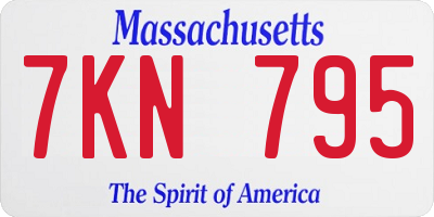 MA license plate 7KN795