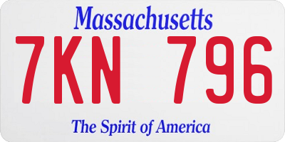 MA license plate 7KN796
