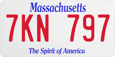 MA license plate 7KN797