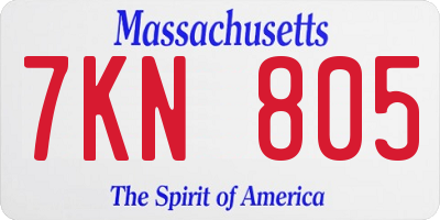 MA license plate 7KN805
