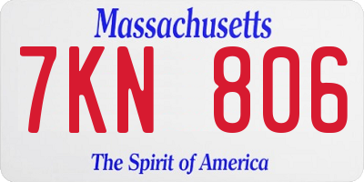 MA license plate 7KN806