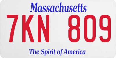 MA license plate 7KN809