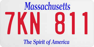 MA license plate 7KN811