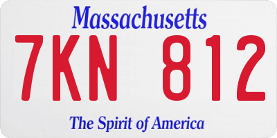 MA license plate 7KN812