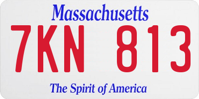 MA license plate 7KN813