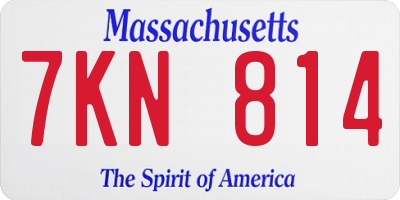 MA license plate 7KN814