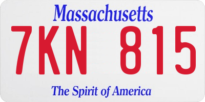 MA license plate 7KN815