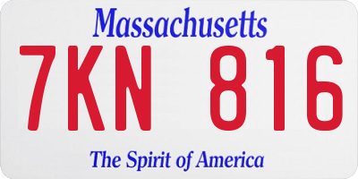 MA license plate 7KN816