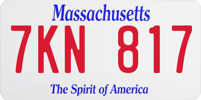MA license plate 7KN817