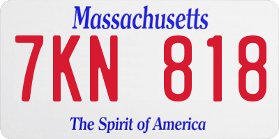 MA license plate 7KN818