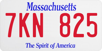 MA license plate 7KN825