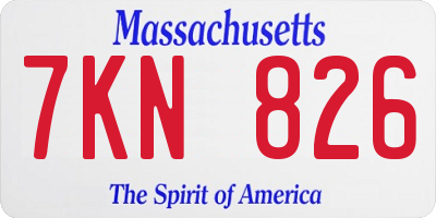MA license plate 7KN826