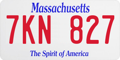 MA license plate 7KN827