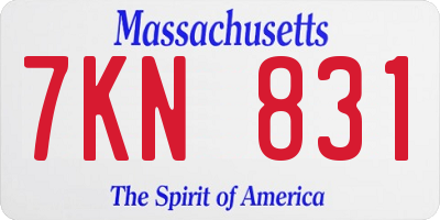 MA license plate 7KN831