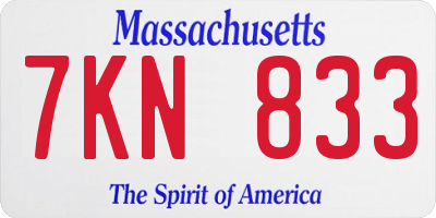 MA license plate 7KN833