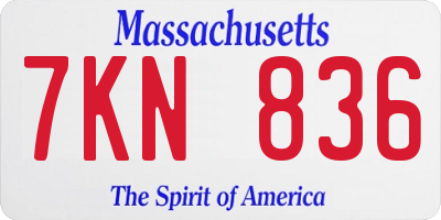 MA license plate 7KN836