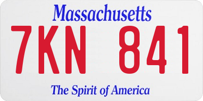 MA license plate 7KN841