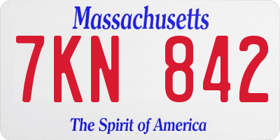 MA license plate 7KN842