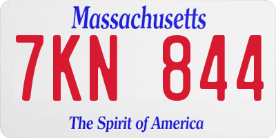 MA license plate 7KN844