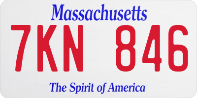 MA license plate 7KN846