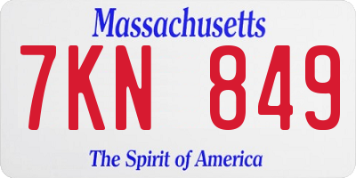 MA license plate 7KN849