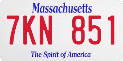 MA license plate 7KN851
