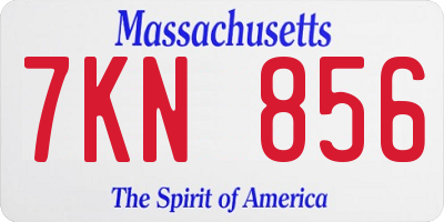 MA license plate 7KN856