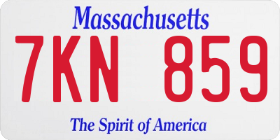 MA license plate 7KN859