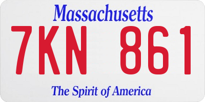 MA license plate 7KN861