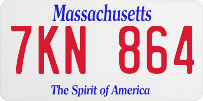 MA license plate 7KN864