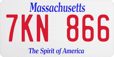 MA license plate 7KN866